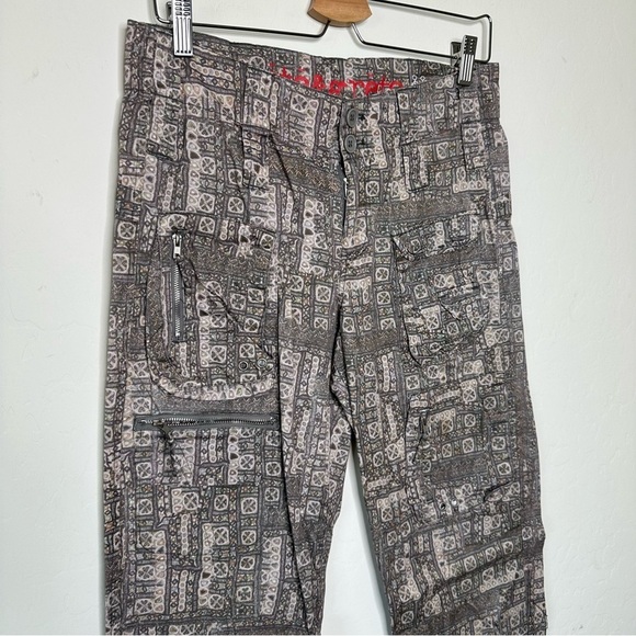 Johnny Was Pete & Greta Y2K Artsy Patterned Cargo Pants Size 4 - Picture 7 of 11